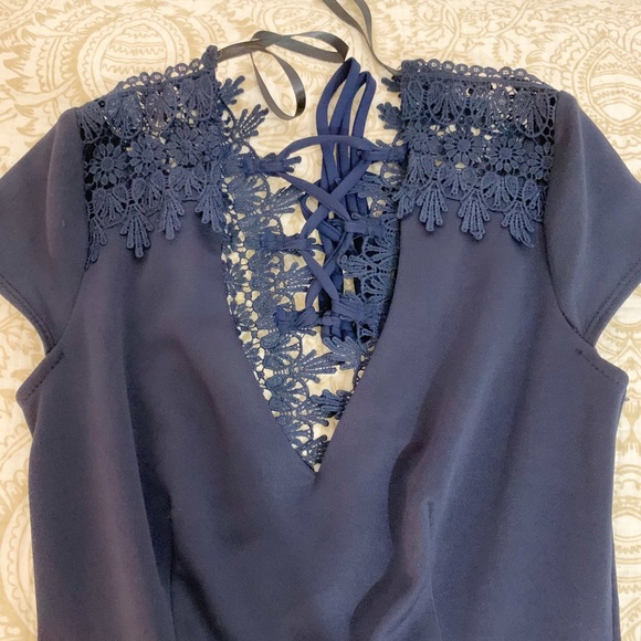 Crochet Lace-Up Dress - Picture 3 of 3